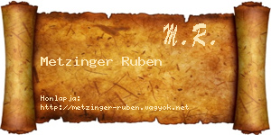 Metzinger Ruben névjegykártya